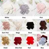 Women Winter Warm Thicken Cross Collar Scarf  Solid Color Faux Rabbit Fur Plush Elegant Shawl Scarfs 5
