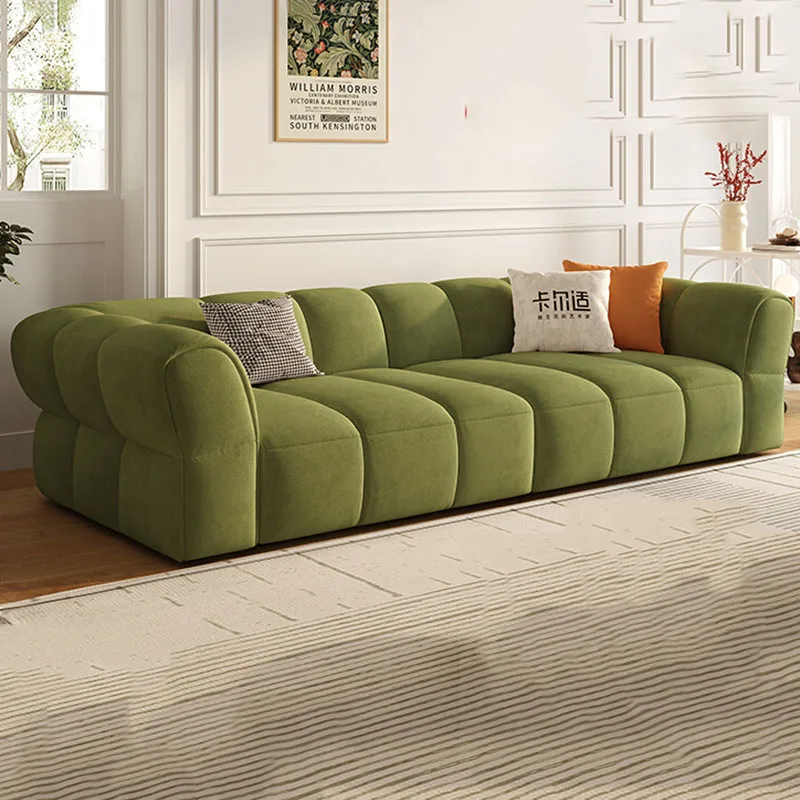 

Green Arm Straight Sofa Nordic Fabric Italiano Xxl Relax Organizer Couch High Quality Large Muebles Para El Hogar Home Furniture