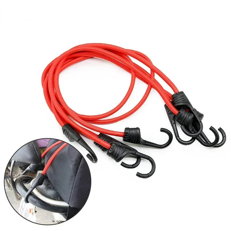 Runk Bicycle Hook Rope Elastic Luggage Rope Motorcycle Cargo Fixing Belt Elastic Reinforcement Binding Belt 30/60/90/100cm cargo straps cargo tie down strap lashing strap tie down straps bungee straps luggage strap elastic belt trunk elastic belt elastic binding rope bungee cord hooks