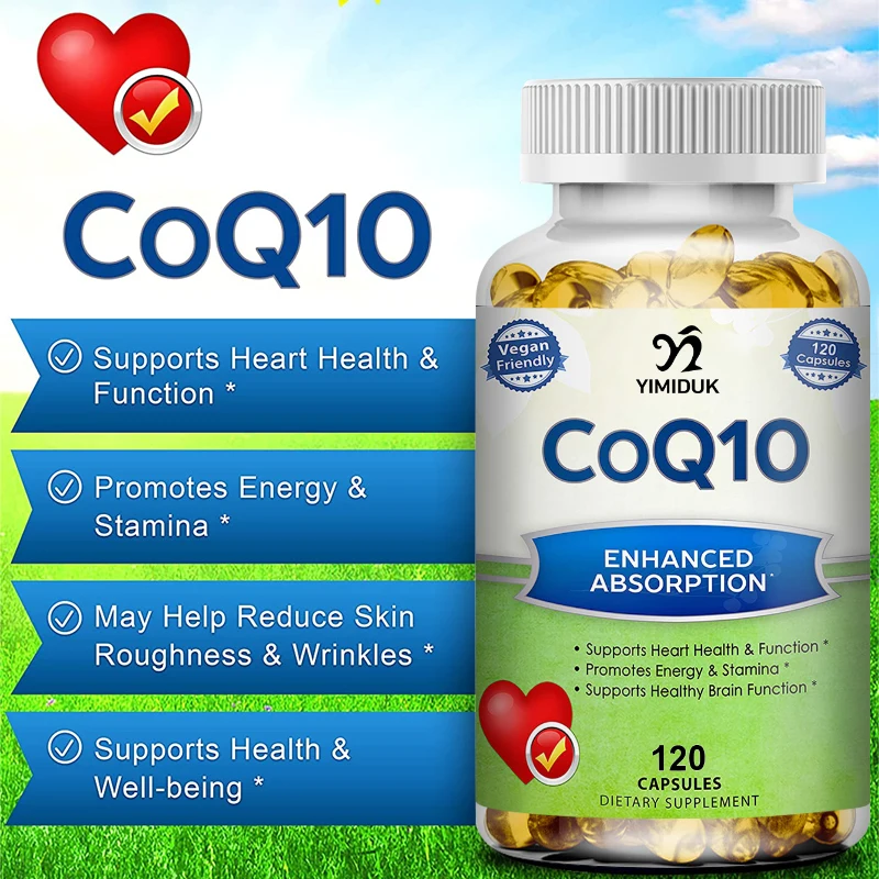 Coenzyme Q10 COQ10 Soft Capsules Heart Health & Energy Production Cardiovascular and Cholesterol Health