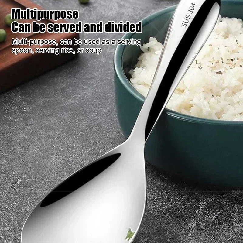 304 Stainless Steel Rice Spoon Household Long Handle Dining