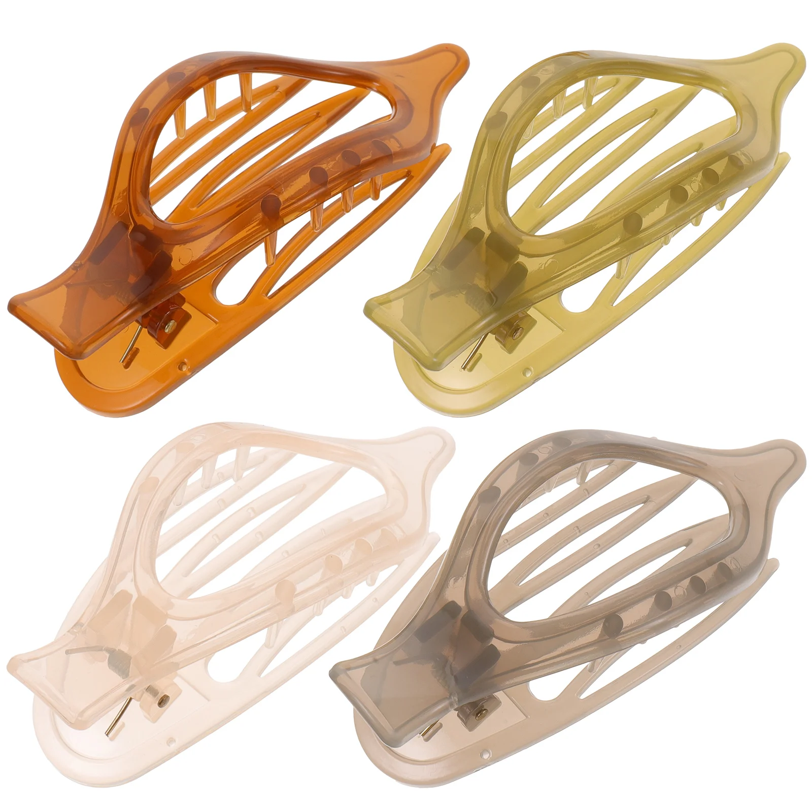 

4 Pcs Scratch French Hair Clips Accessories Clear Claw Decorative Styling Sectioning Flat Pin Jewelry Wedding Green
