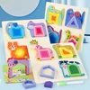 Montessori Animal Jigsaw Puzzle Hand Grasping Nesting Board Wooden Shape Sorting Puzzle Sensory Toys Learning Educational Toys 1