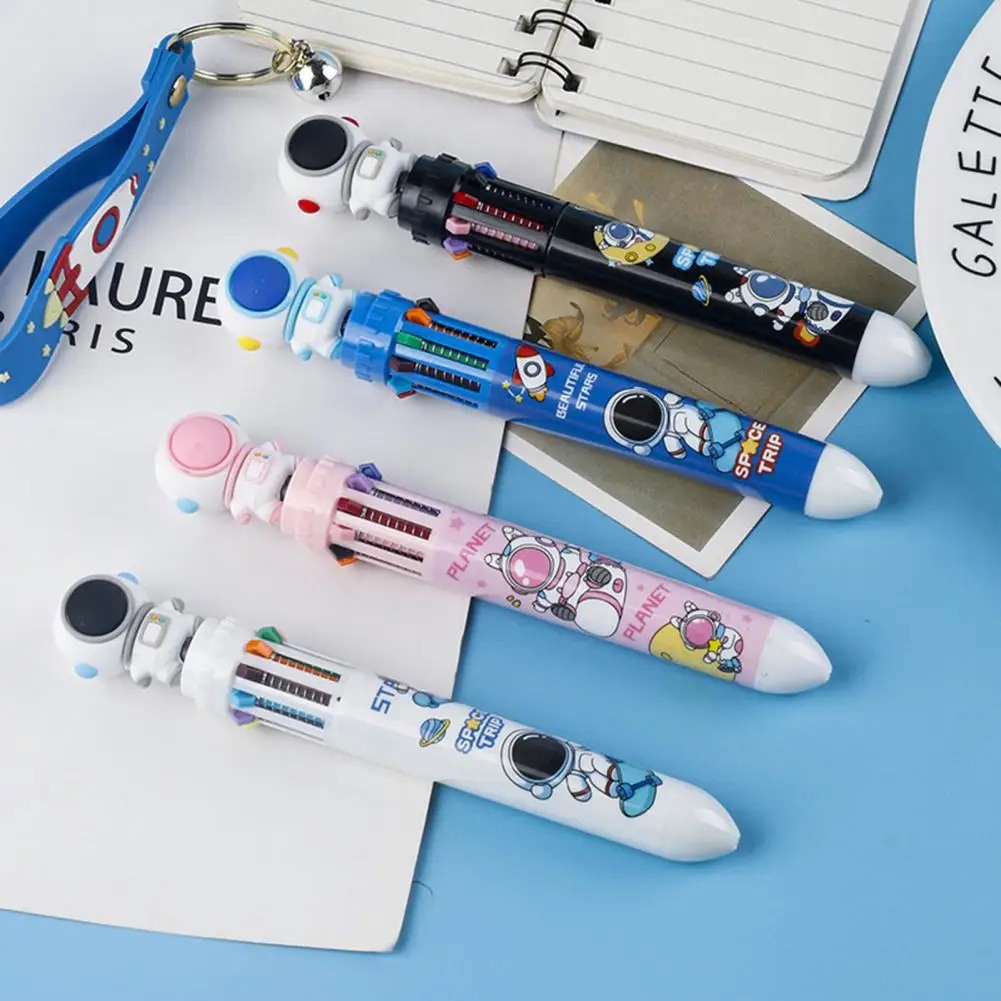 

Great Writing Gel Pen Compact Ballpoint Pen Push-type Cartoon Astronaut Shape Ten Color Stationery Pen Smooth Writing