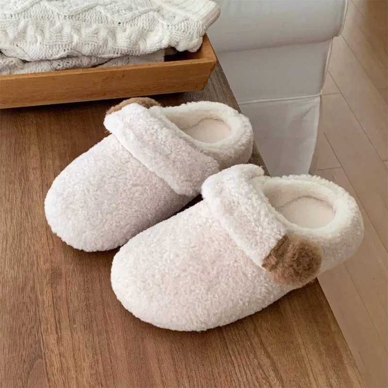 Adorable Cat Paw Home Cotton Slippers Women Winter Japanese Minimalist Warmth Non-Slip Outdoor Wearable Fur Shoes Soft 3