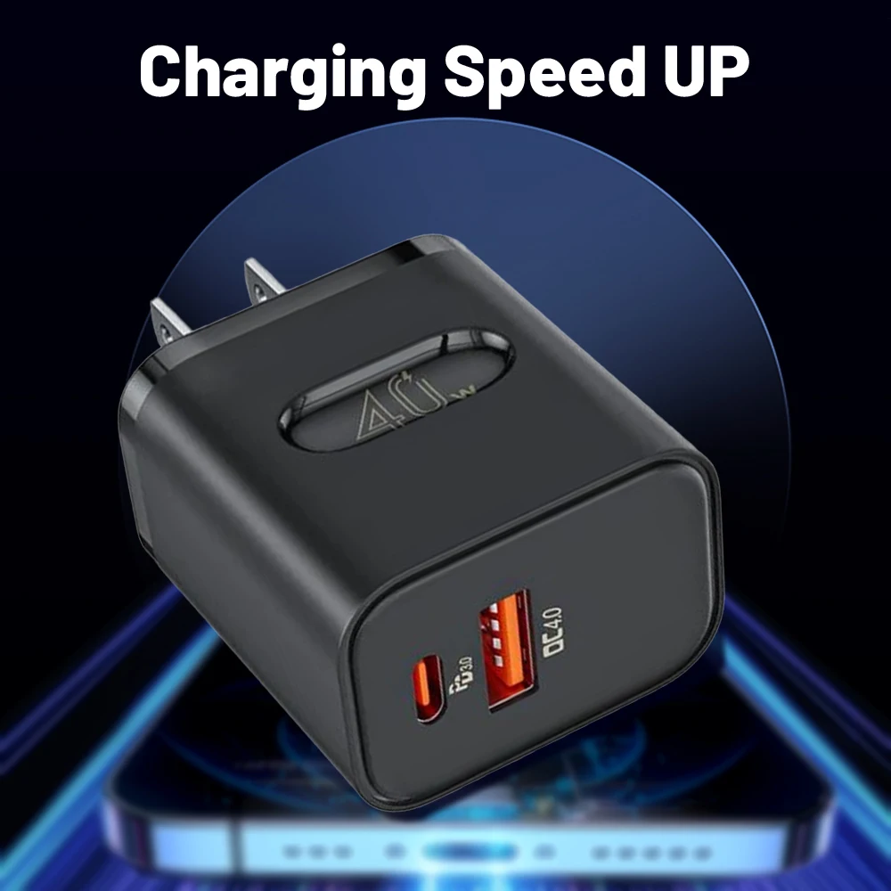 Total 40W USB Fast Charger PD Quick Charge Phone Charger EU/US Plug Adapter For iPhone Xiaomi Samsung Huawei USB C Wall Charger