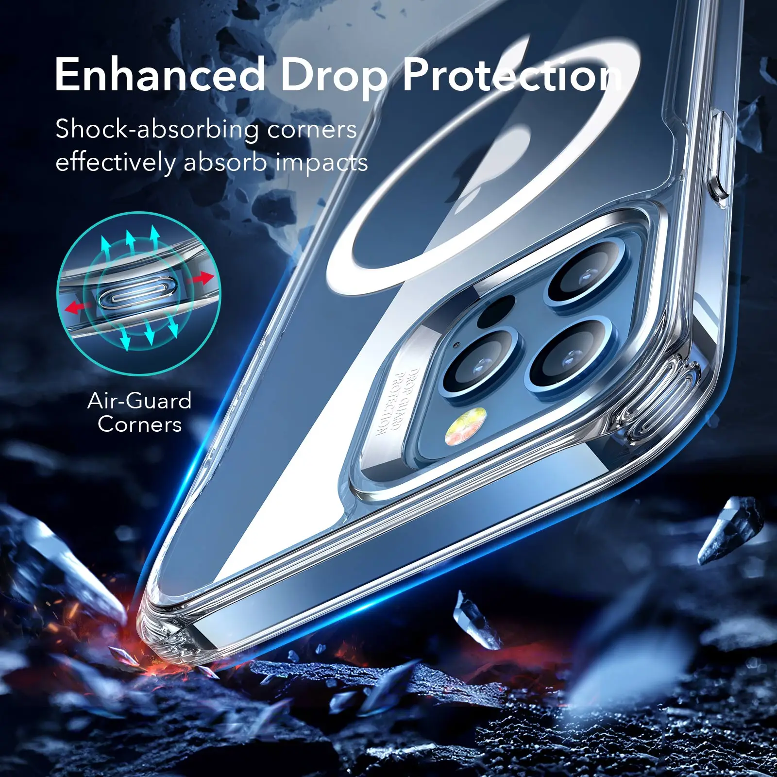 12 T Pro Custodia Antiurto Impermeabile Per IPhone 12/12 Mini/Pro/Max | 2 Strati Con Protettore Schermo | Trasparente Custodia IPhone 12 Impermeabile - Foto 7