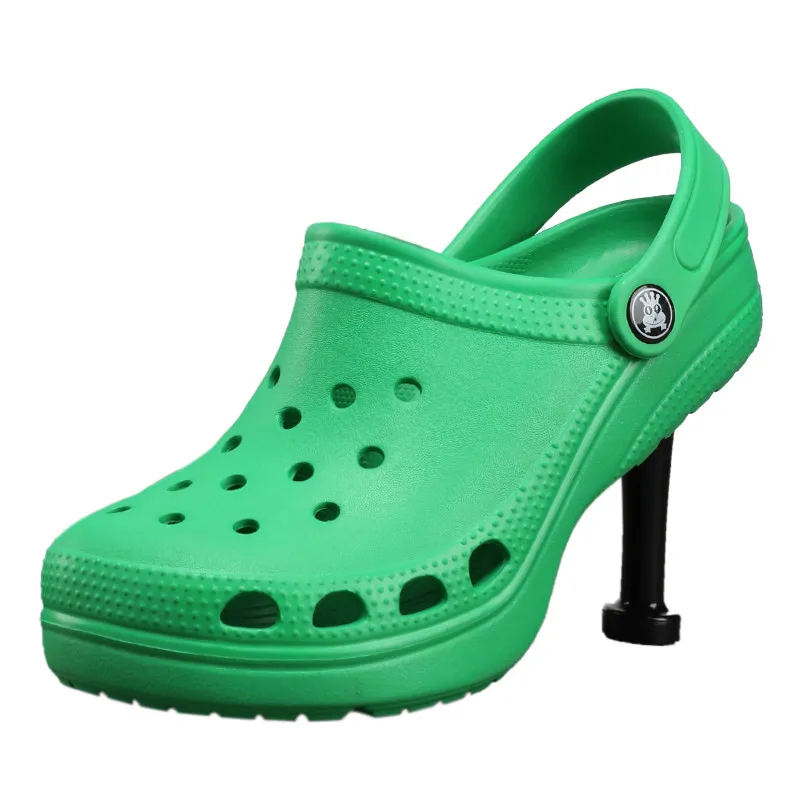 2023 Summer Women Ins Platform Shoes Ladies Slippers Soft Breathable Temperament Women High Heels Quick Dry Garden Sandals Green