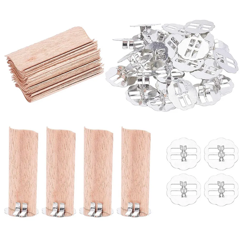 10pcs Wooden Wicks Wick for Candles Soy Parffin Wax DIY Aromatherapy Smokeless Candle Making Supplies Tools Party Birthday Gifts