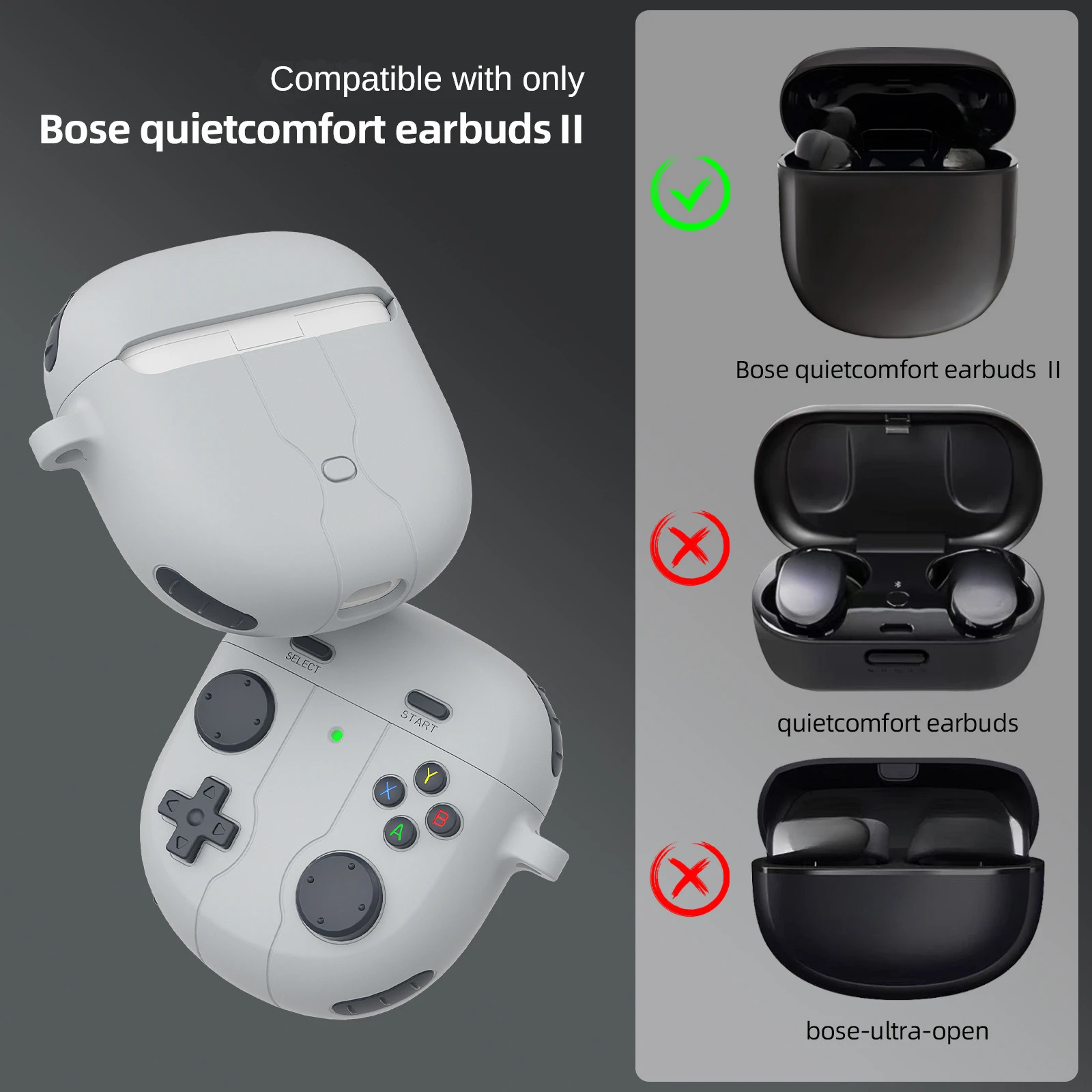 Bose QuietComfort 이어버드 II 헤드폰용 보호 케이스, 실리콘 이어폰 커버, Bose QC 울트라 3 이어버드 쉘