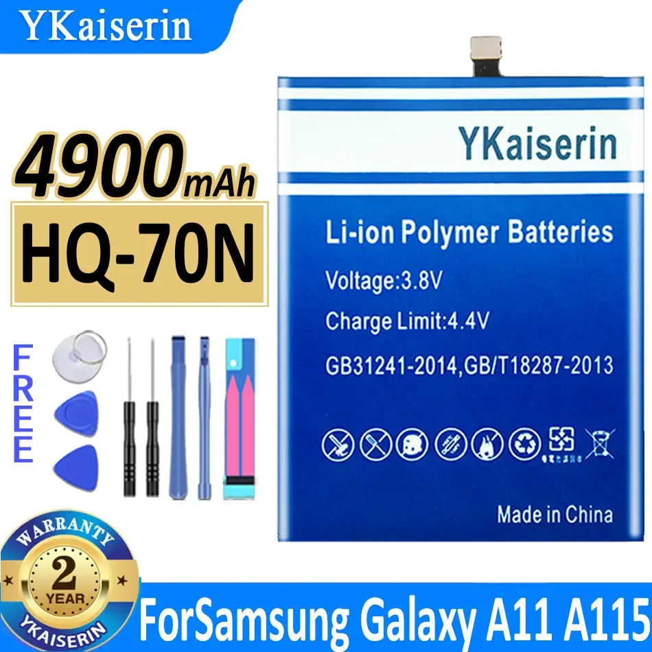 

YKaiserin HQ-70N HQ70N 4900mAh Replacement Battery For Samsung Galaxy A11 A115 SM-A115 Mobile Phone Batteries + Tools