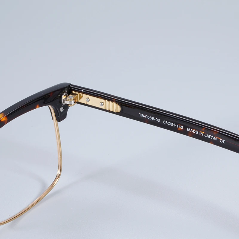 New York Thom Brand Designer Half Frame Glasses for Men Women Square Semi Rimless Eyeglasses Optical Prescription Eyewear TB006