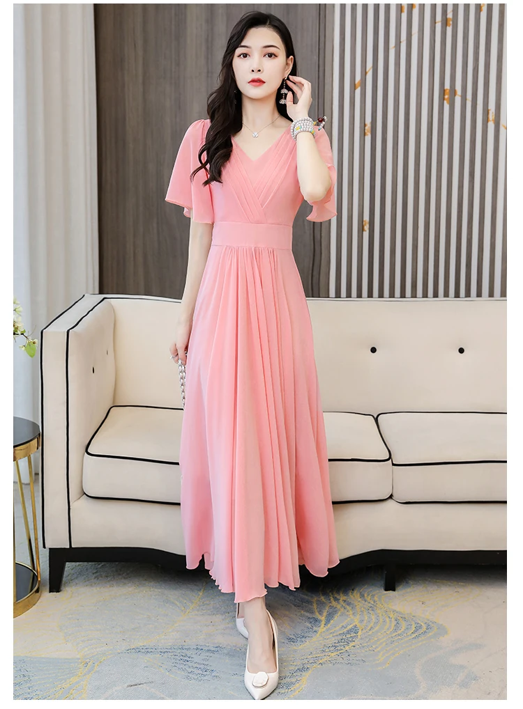 【Sinoon】★ 韓国人気 ★ V-Neck Rose Dress ★ 2 COLOR SINOON