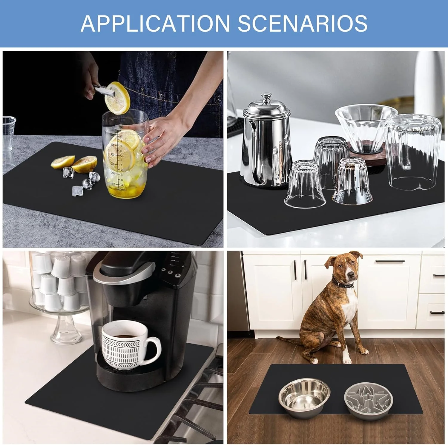 VIKAMA 30X40CM Diatomite Coffee Placemats Individual Table Placemats Placemat Table Kitchen Absorbent Mat Mini Rug