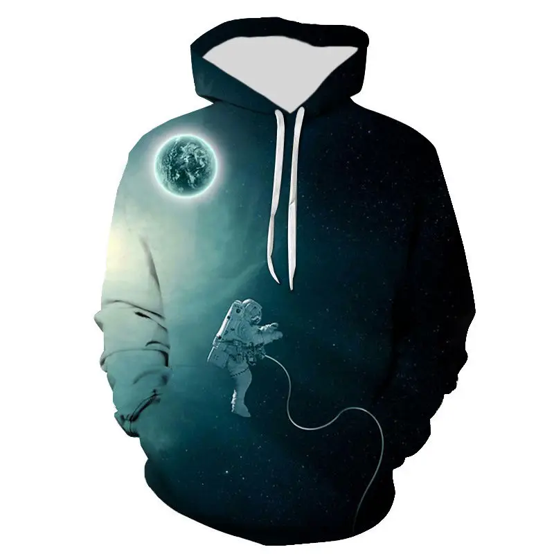 thumbnail image 1 of Sudadera con capucha con estampado de astronauta, universo, espacio, galaxia, para hombres y niños, sudaderas de manga larga, chaqueta genial de gran tamaño para hombre, 1 of 5