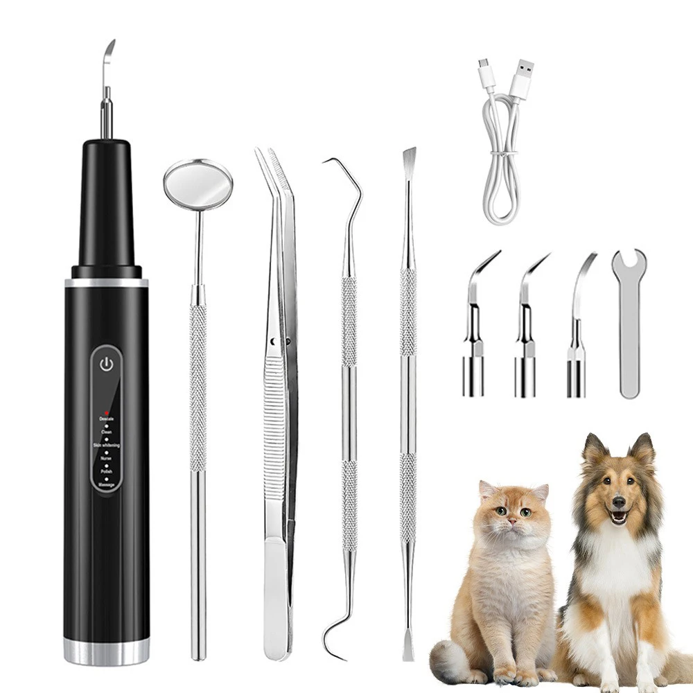 Pet Grooming Tools Ultrasonic Electric Dog Dental Calculus Remover Set Cleaning Dog Teeth Dental Tartar Removal Pet Cleaner Care Tool Professional