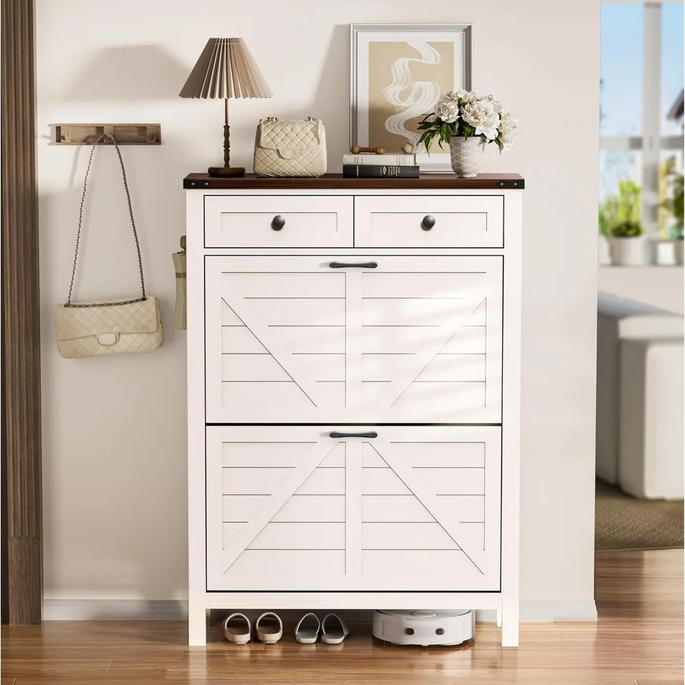 Entryway Shoe Storage,Flip Drawers ,Shoe Storage Cabinet, Shoe Cabinet with Drawer, for Entryway,Freestanding 6