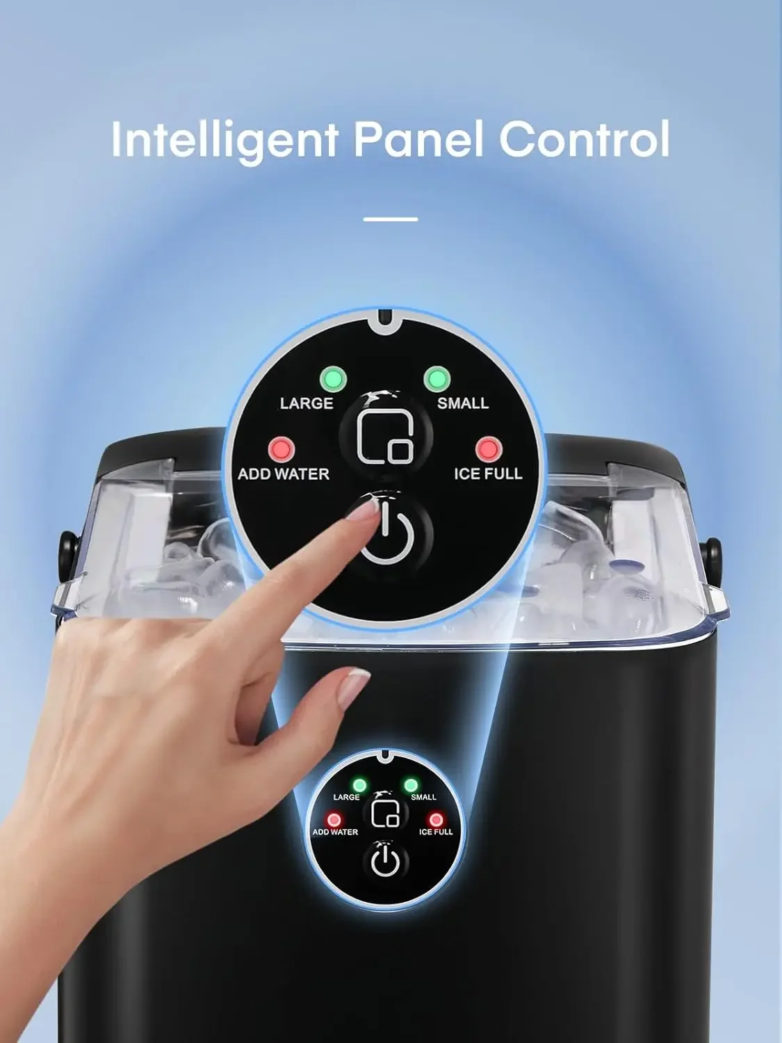 Ice Maker  , 2 Sizes of Bullet Ice, Portable Maker Machine Self-Cleaning, Ready in 6 Mins, Ice Scoop & Ba 3