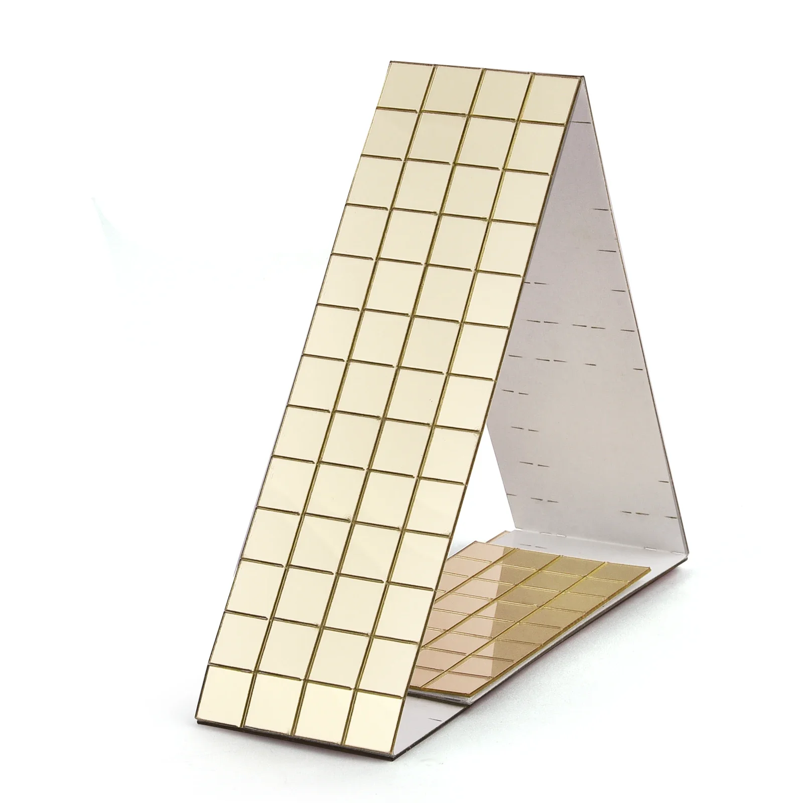 Zelfklevende Mozaïektegels - Mozaïekstenen - 5 X 5 Mm - Mini Vierkante Glazen Spiegelstickers Diy Knutseldecoratiestickers Feestspiegeltegels Zelfklevende Mozaiektegels Mozaiekstickers Zilver 3 Rollen