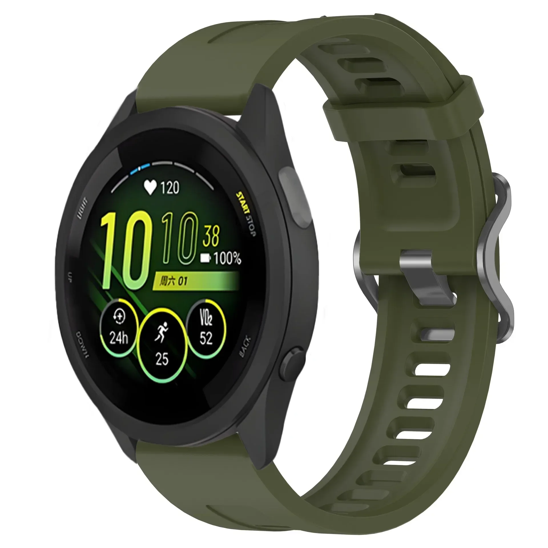 Breathable Silicone Sports Wristband - 22mm Strap in Various Colors