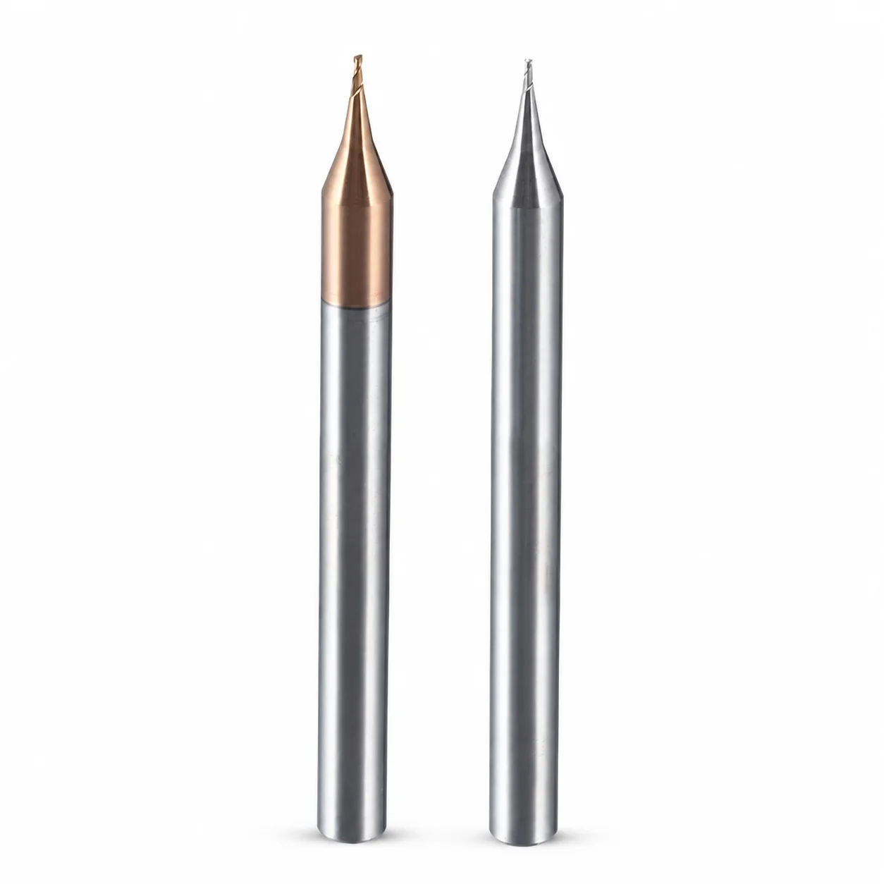 HRC60 0,2-0,9mm 2-schneidiger Mikro-Flachkopf-Schaftfräser mit 4mm Schaft aus Wolframkarbid, TiCN-beschichteter Mini-Fräser für CNC-Fräsmaschinen