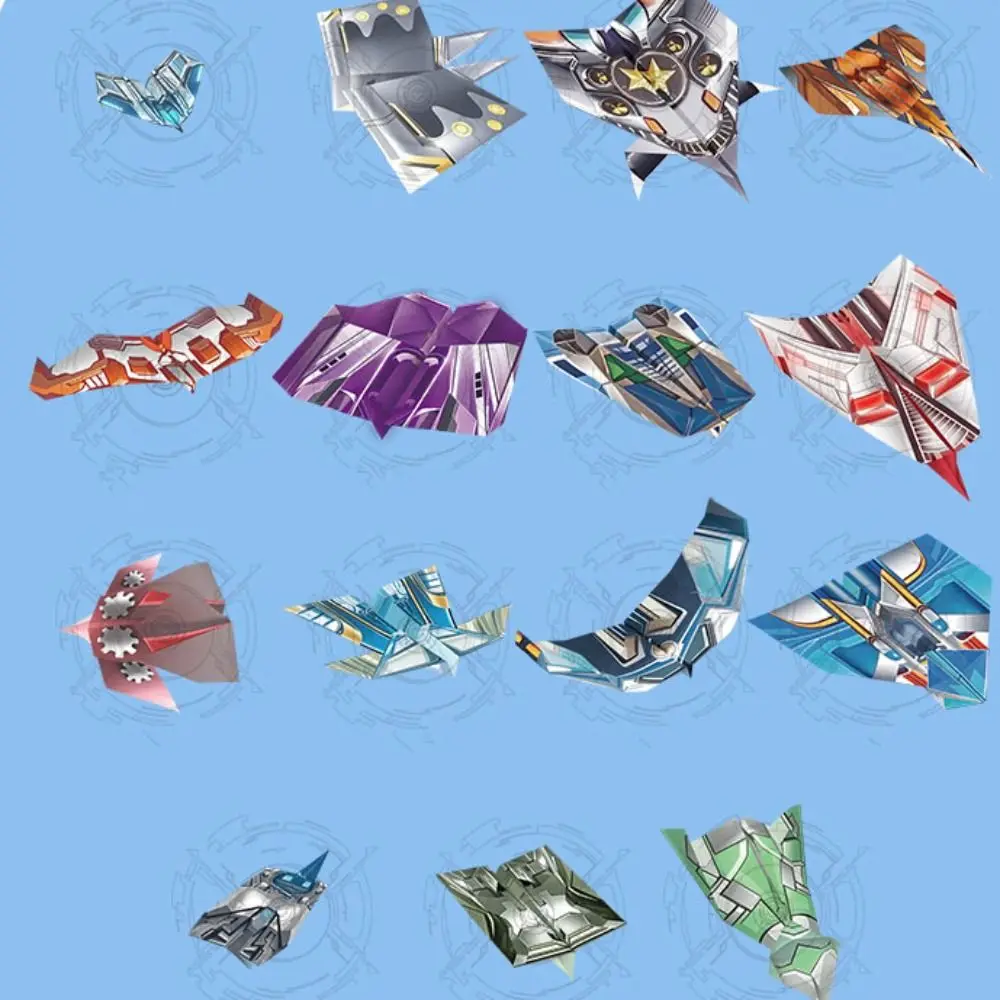 Paper Handmade Airplane Origami Montessori Art Learning Airplane Origami Set Cartoon 3D Versatile Paper Aircraft Toy