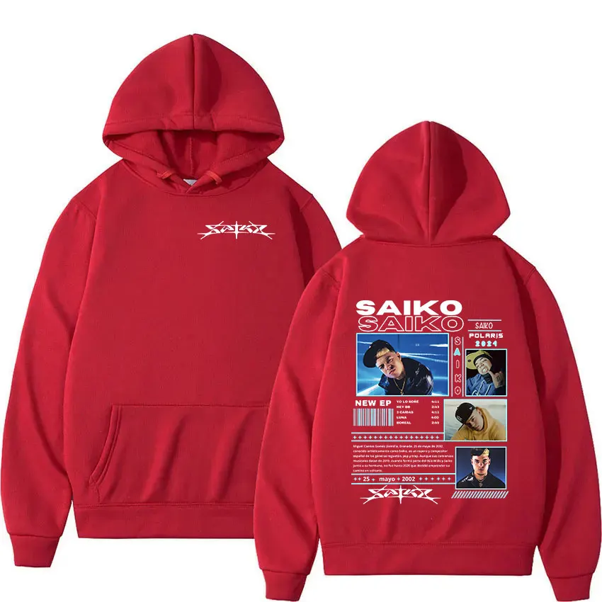 Rapper SAIKO POL ARIS Tour 2024 New Hoodie Men's Retro Long Sleeve Fashion Sweatshirt Hip Hop Gothic Pullover Hoodies Streetwear 3