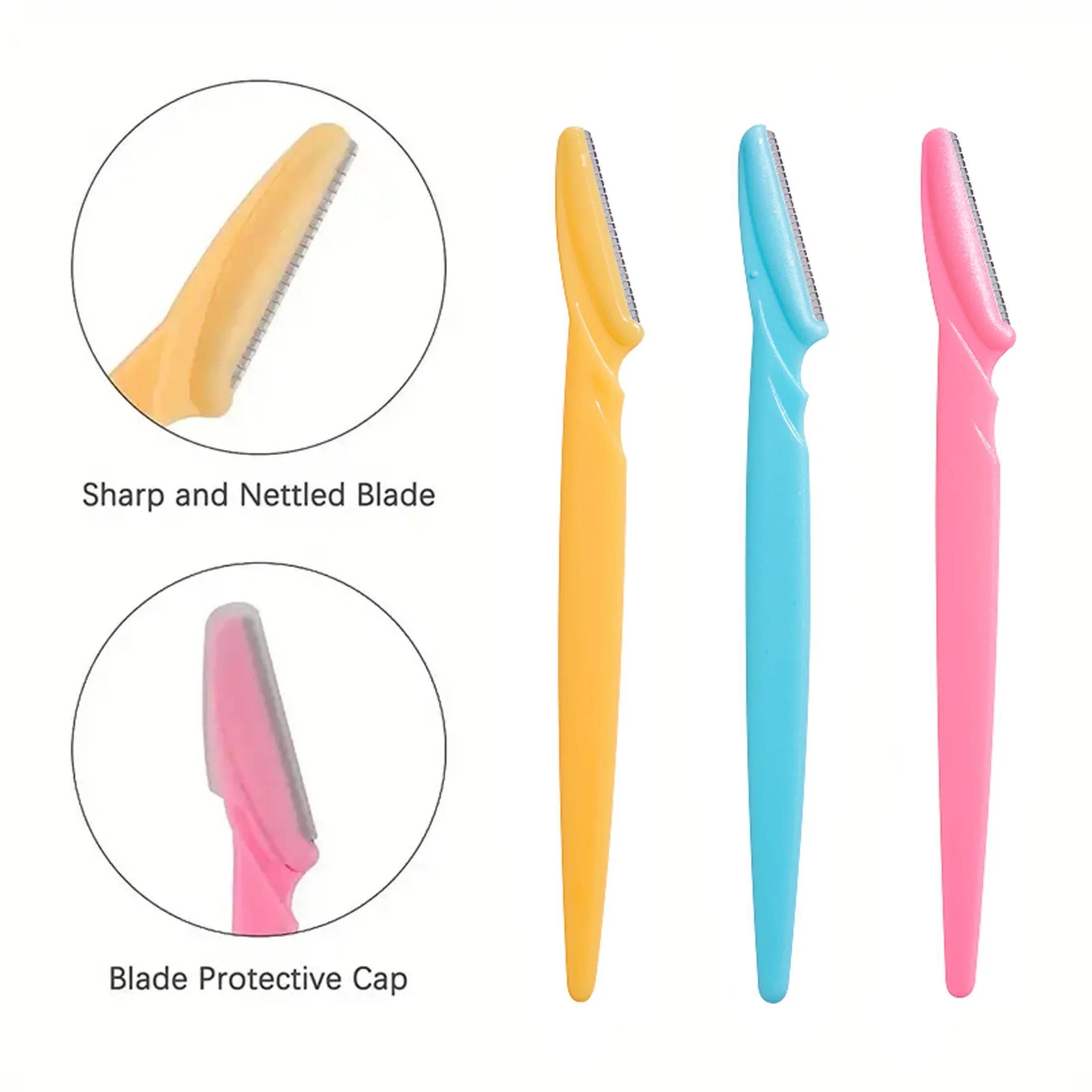 30Pcs/10pcs Eye Brow Trimmer In Case Hair Removal Shaver Safe Blades Trimming Tools Bottle Eyebrow Razors With Container Facial