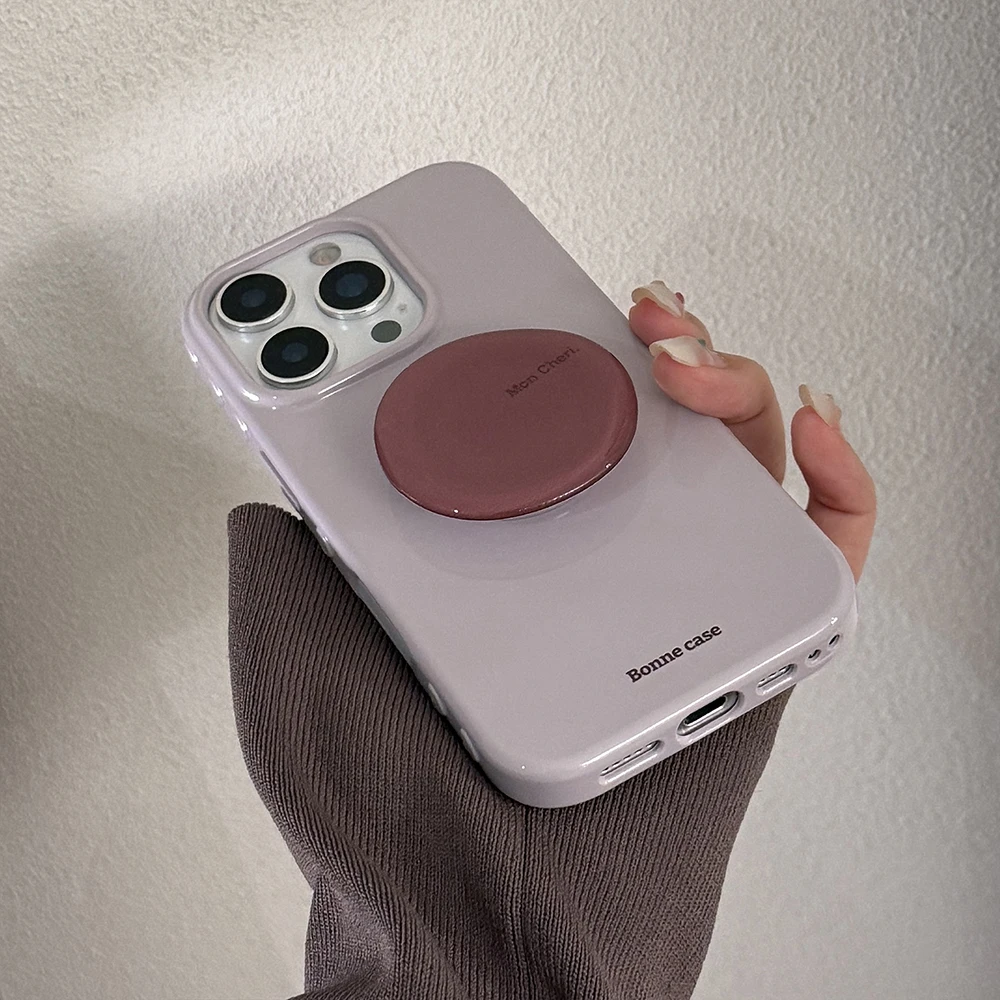 Adorable Purple Shockproof Phone Case with Stand Holder Bracket - Soft and Protective Back Cover