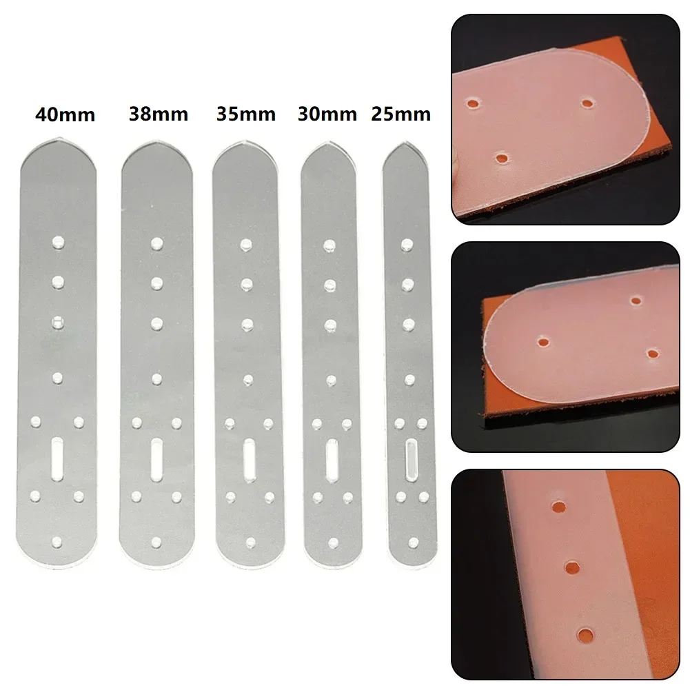 Leather Craft Tool 5Pcs Plastic Leather Belt Buckle Head End Orientate Punch Hole Templates