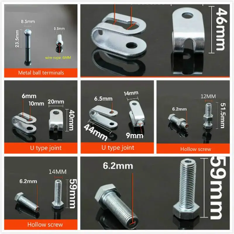 Steel Wire Accessories Gym Fitness Equipment Wire Rope Joints Anaerobic Exercise Metal Limit Ball Hollow Screw Terminals Gasket Gym Accessories