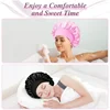 1pcs Soft Silk Satin Lined Bonnet Large Satin Hair Bonnet Household Sleep Shower Cap Hair Wrap Cover for Long Hair Salon Tool 6