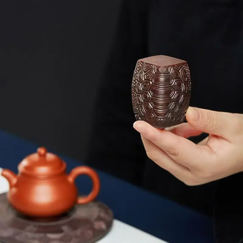 Yixing Purple Clay Tea Pet Play Tortoise Shell Cover Cover Bracket Can Raise Table Ornaments Tea Set SculptureRich Armor