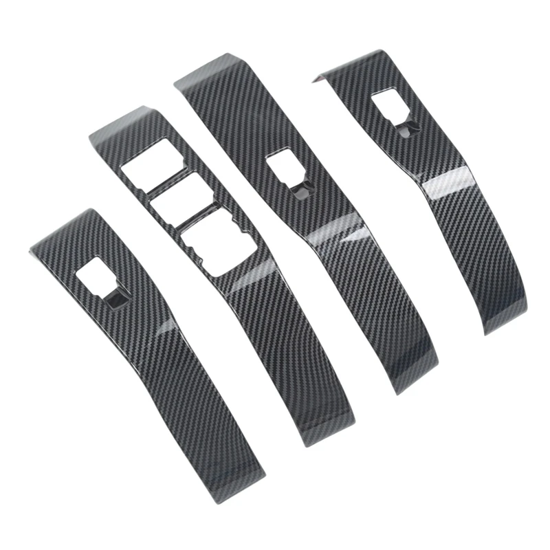 TopMuscle Carbon Fiber Door Handle Window Lift Button Cover Trim Interior Accessories for Mustang Mach E 