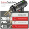 Cordless Plastic Welder 200W Car Bumper Repair Welding Machine 5000mAh Battery Hot Stapler USB Rechargeable Plastic Welder Gun 6