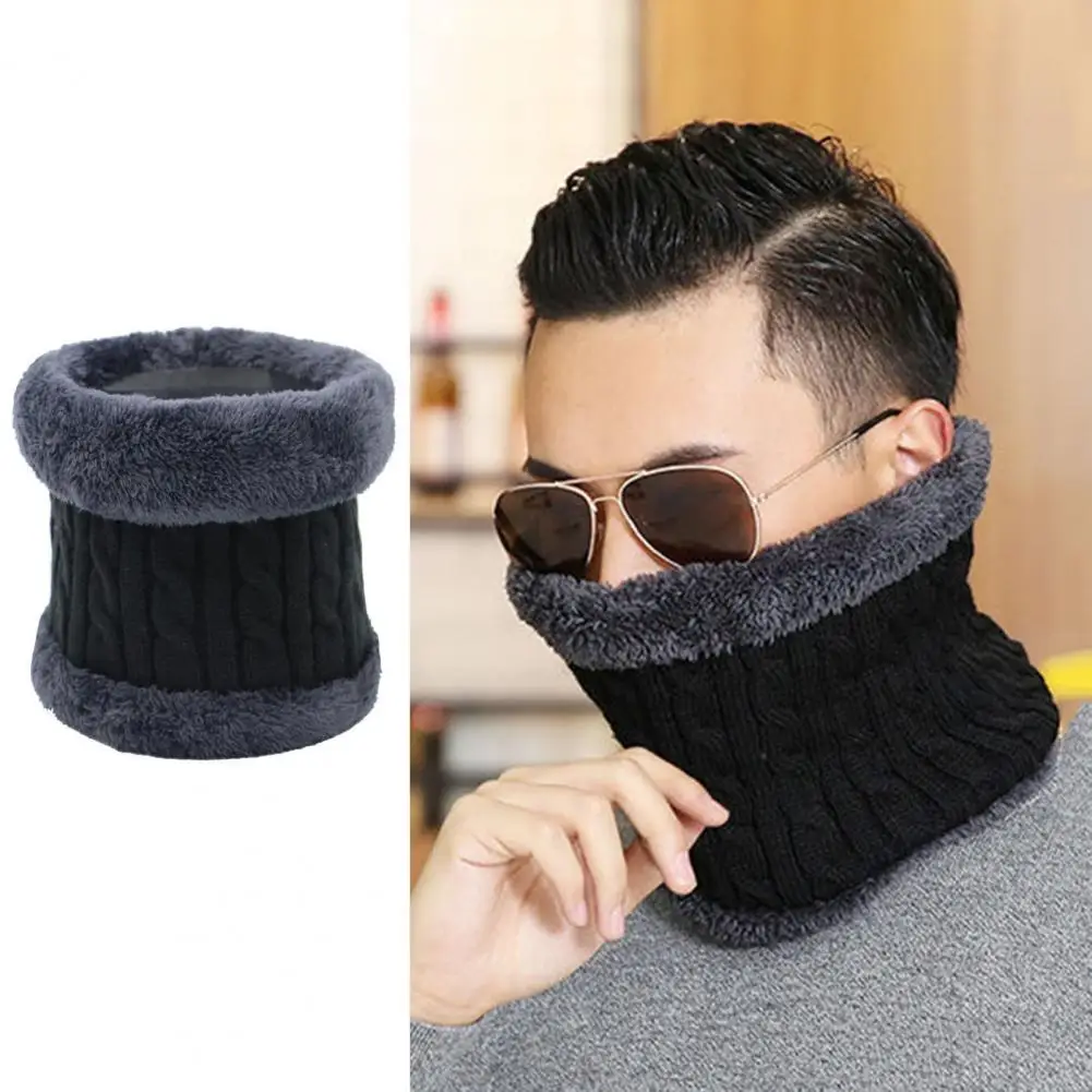 Cycling Neck Wrap Thick Plush Elastic Regular Fit Warm Windproof Cold Resistant Color Matching Outdoor Skiing Skating Scarf