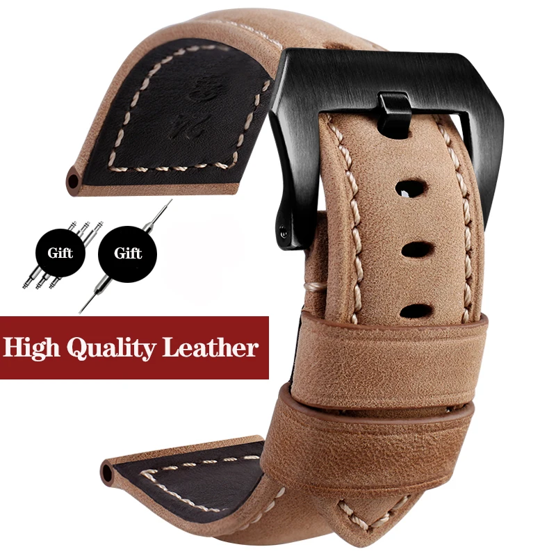 Cinturino In Pelle Vintage Crazy Horse Di Alta Qualità Per Tissot Longines Omega Men Retro Watch Band Strap Bracciale 20Mm 22Mm 24Mm