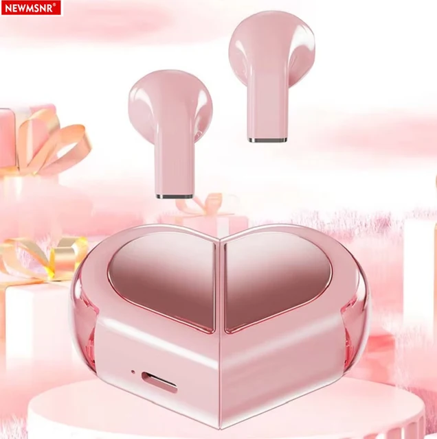 Heart-shaped Rotatable Wireless Bluetooth Earphones Stereo Sound Headphones