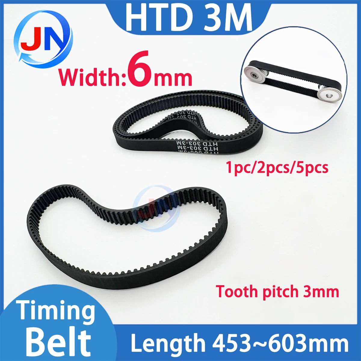HTD 3M 타이밍 벨트 둘레 길이 Lp=453 459 462 465 468 474 480 486..