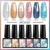 6Pcs/Set Purple Glitter Bright Gel Nail Polish Set Semi Permanent Spring Summer Colors Series Soak Off UV Nail Art Gel Varnish 5