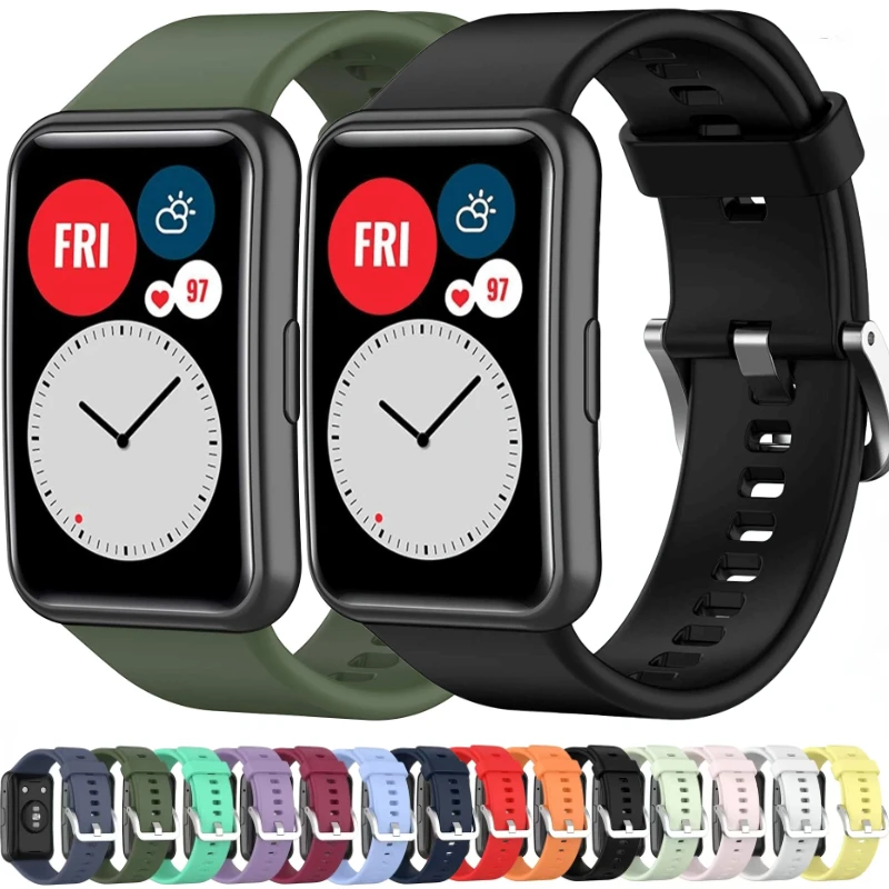

Мягкий силиконовый ремешок для Huawei Watch Fit, стильный и удобный сменный Браслет для смарт-часов Huawei watch Fit band