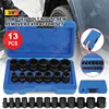 10/13Pcs Impact Damaged Bolt Nut Screw Remover Extractor Socket Tool Kit Removal Set Bolt Nut Screw Removal Socket Wrench 1