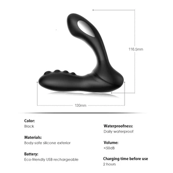 Male Prostate Massage Vibrator Anal Plug Silicone Waterproof Masturbator Delay Ejaculation Ring Sex Toys for Men Adult Toys 5