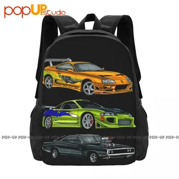 Cars From Fast And Furious Zaino Borsa sportiva per allenamento scolastico di grande capacità Corsa all'aperto