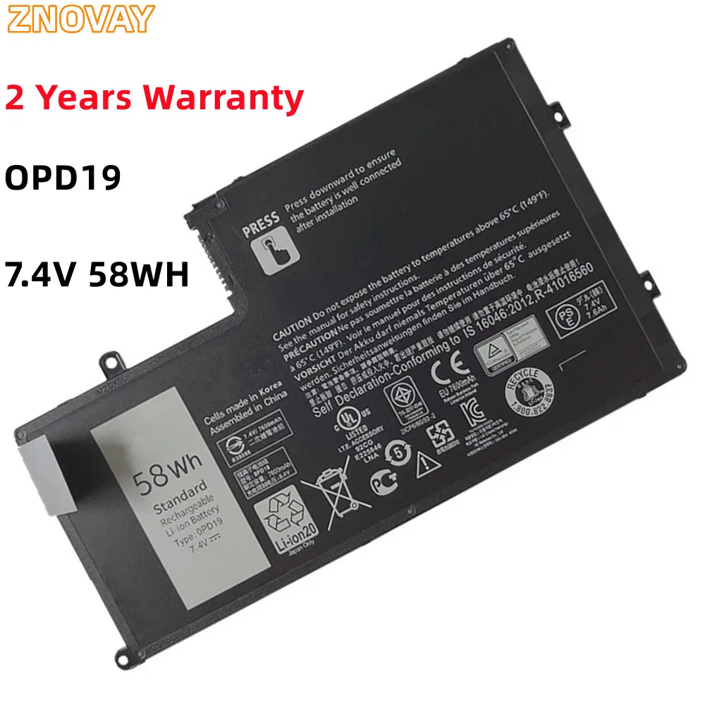 

7.4V 58Wh 0PD19 OPD19 Laptop Battery For DELL Inspiron 14 3450 3550 5448 5545 5547 5445 15 14-5447 15-5547 TRHFF 58DP4 86JK8