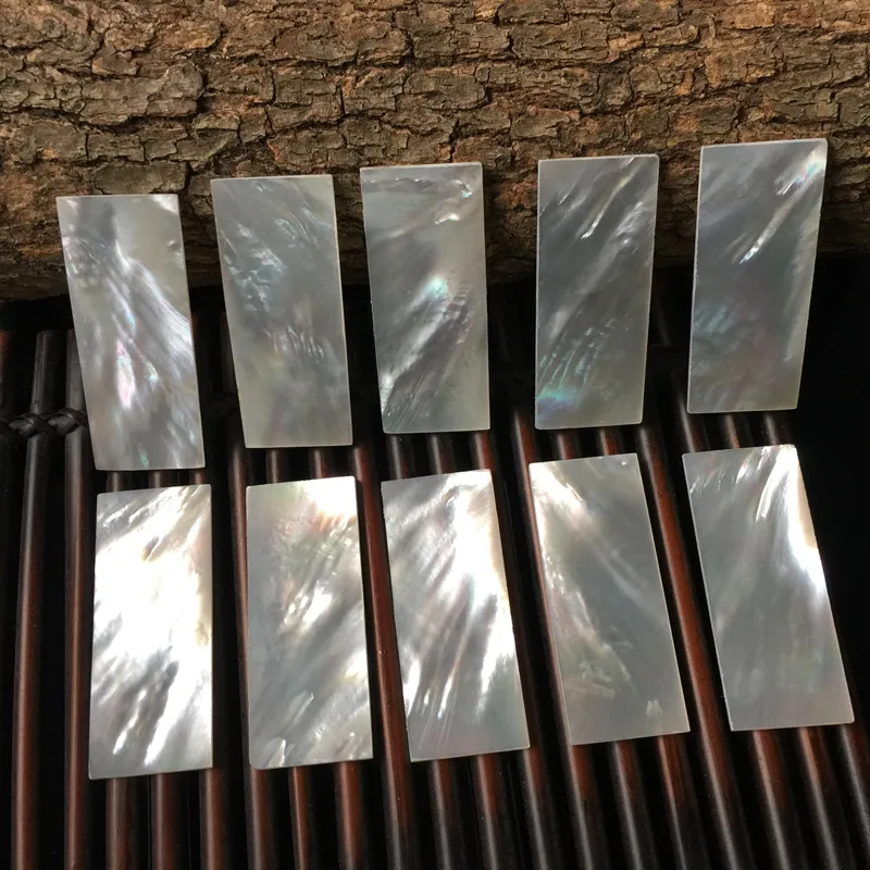 Natural Shell Ornaments 5pcs 50mm/20mm/1.5mm White Natural Mother Of Pearl Shell Slice For Musical Instrument Accessories And Wood Inlay Carved Material