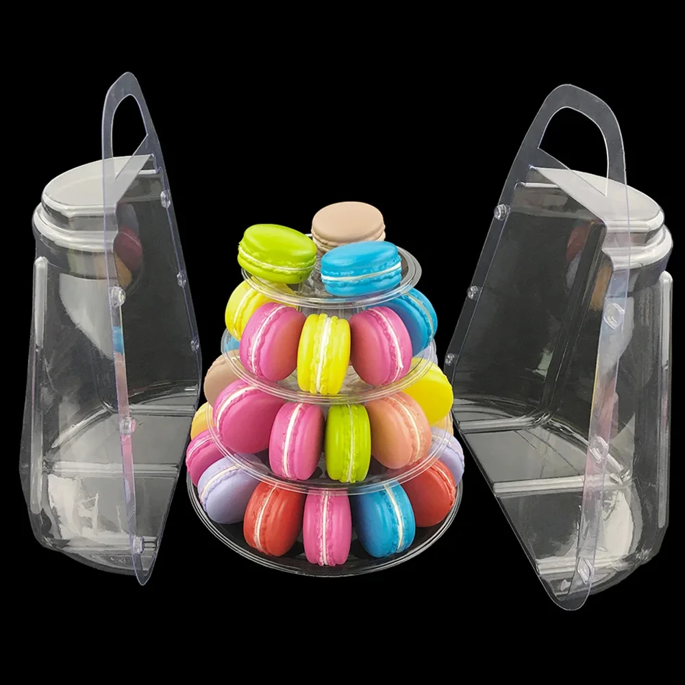 4 Tiers Portable Box Cupcake Display Rack Holder Macaron Tower Macaroon Display Cake Stand Birthday Party Wedding Decoration cake stand