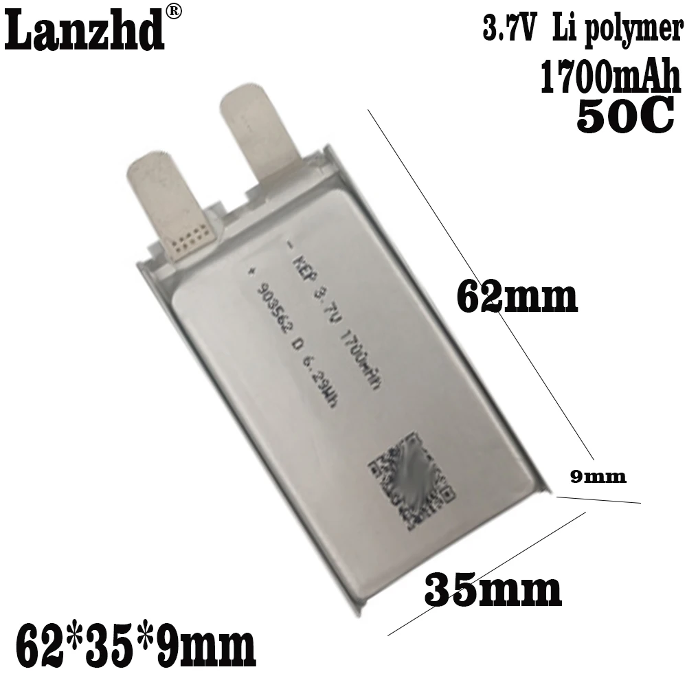 

1-12PCS 50C Aircraft model polymer 1700mAh 3.7V Li-Polymer Replacement Bare Cell For DJI Mavic 2 903562 Aircraft Flight Battery