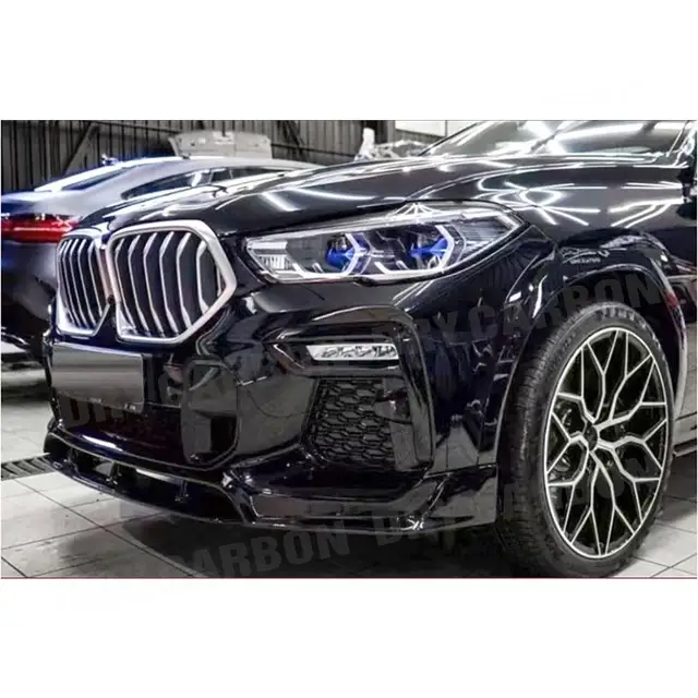 Carbon Fiber /ABS Material Car Front Bumper Lip Spoiler Chin Bodykits for BMW X6 G06 M Sport 2020 2021 2022 2023 Accessories - - Racext 4