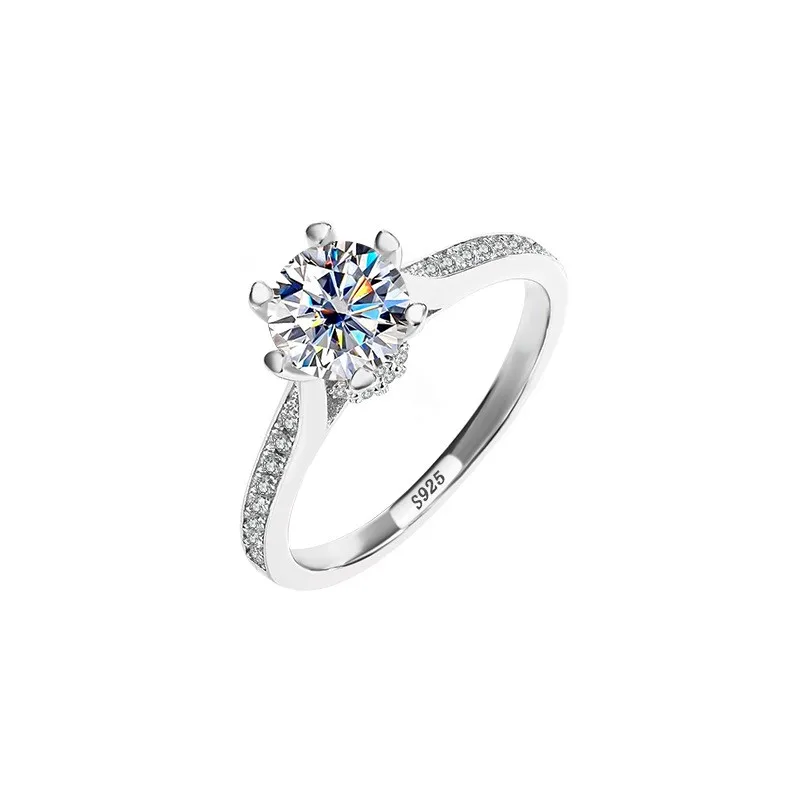 

QZJ058 Lefei Fashion Trendy Luxury Classic Diamond-set 1CT Moissanite Fortune Time Ring For Women Silver 925 Charms Jewelry Gift